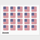 Patriottische Amerikaanse vlag op 4 juli Vierkante Sticker (Vel)