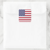 Patriottische Amerikaanse vlag op 4 juli Vierkante Sticker (Tas)