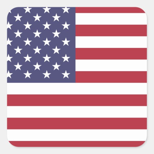 Patriottische Amerikaanse vlag op 4 juli Vierkante Sticker (Voorkant)