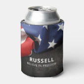 Patriottische Amerikaanse vlag op maat Blikjeskoeler (Blikje Voorkant)