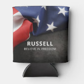 Patriottische Amerikaanse vlag op maat Blikjeskoeler (Voorkant)