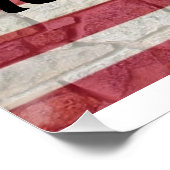 Patriottische Amerikaanse vlag op stenen muur kall Perfect Poster (Hoek)