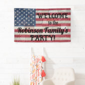 Patriottische Amerikaanse vlag op stenen muur kall Spandoek (Insitu)