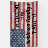 Patriottische Amerikaanse vlag op stenen muur kall Spandoek (Verticaal)