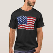 Patriottische Amerikaanse vlag patch T-shirt (Voorkant)