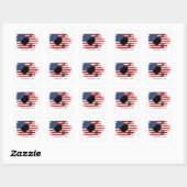 Patriottische Amerikaanse vlag Pickleball op perso Vierkante Sticker (Vel)
