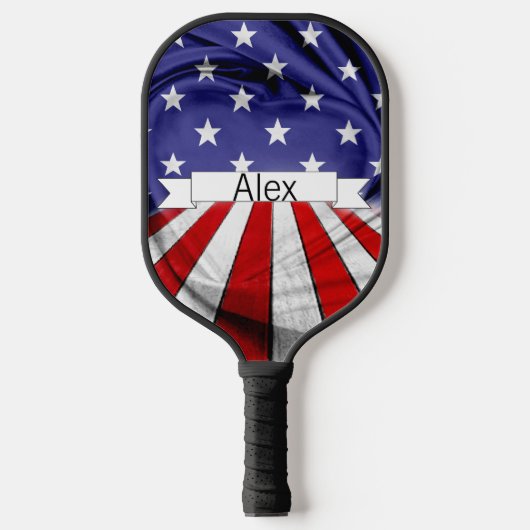Patriottische Amerikaanse vlag Pickleball Paddle (Voorkant)