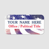 Patriottische Amerikaanse vlag politieke campagne Naamplaatje (Voorkant)
