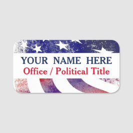 Patriottische Amerikaanse vlag politieke campagne Naamplaatje