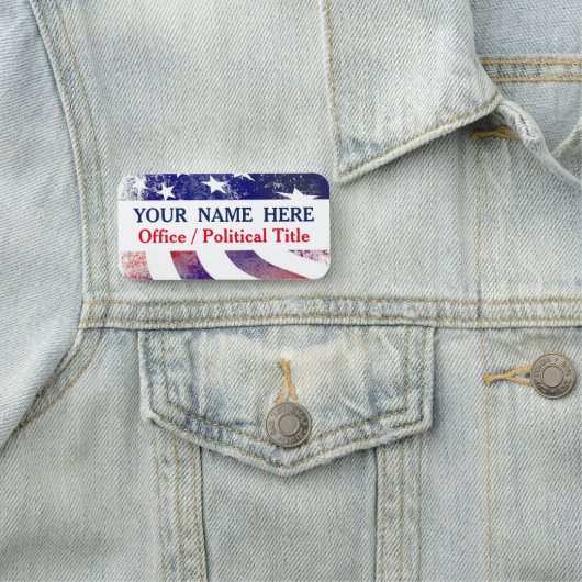 Patriottische Amerikaanse vlag politieke campagne Naamplaatje (In situ)