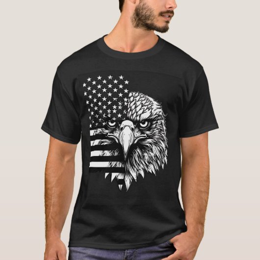 Patriottische Amerikaanse vlag print T-shirt (Voorkant)