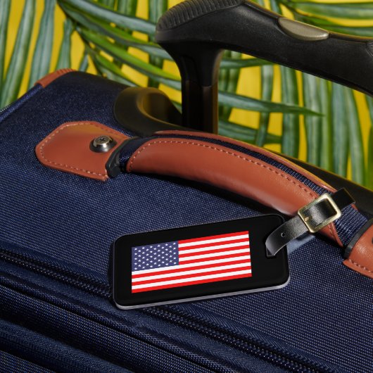 Patriottische Amerikaanse vlag reizen bagagelabel  (Voorkant Insitu 3)