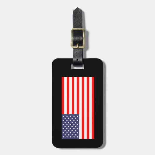 Patriottische Amerikaanse vlag reizen bagagelabel  (Voorkant verticaal)