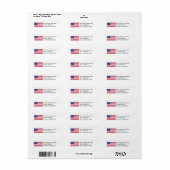 Patriottische Amerikaanse vlag retouradres Etiket (Full Sheet)