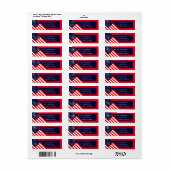 Patriottische Amerikaanse Vlag Retouradres Label (Full Sheet)