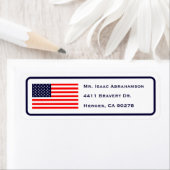 Patriottische Amerikaanse Vlag Retouradres Label (Insitu)