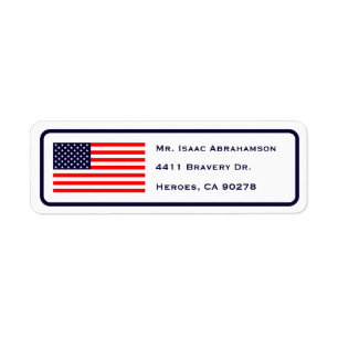 Patriottische Amerikaanse Vlag Retouradres Label