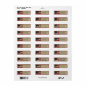 Patriottische Amerikaanse Vlag Retouradres Label (Full Sheet)