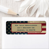 Patriottische Amerikaanse Vlag Retouradres Label (Insitu)