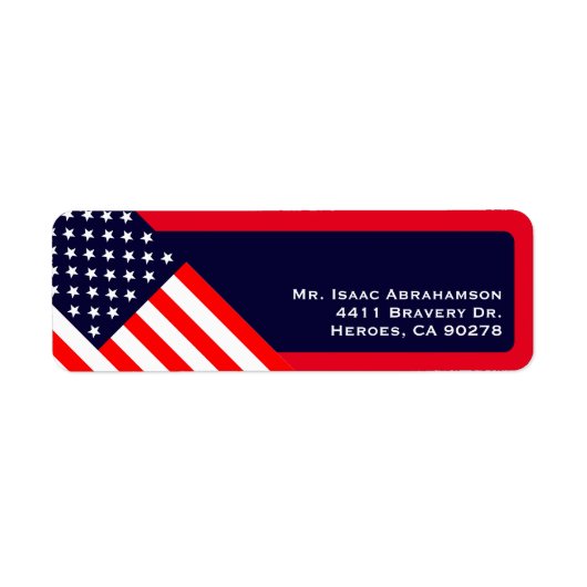 Patriottische Amerikaanse Vlag Retouradres Label (Voorkant)