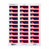 Patriottische Amerikaanse Vlag Retouradres Label (Full Sheet)