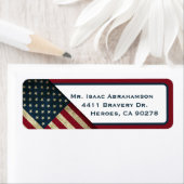 Patriottische Amerikaanse Vlag Retouradres Label (Insitu)
