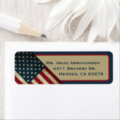 Patriottische Amerikaanse Vlag Retouradres Label (Insitu)