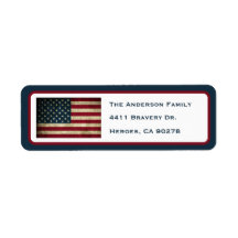 Patriottische Amerikaanse Vlag Retouradres Label