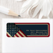Patriottische Amerikaanse Vlag Retouradres Label (Insitu)