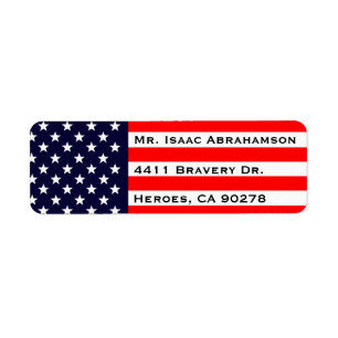 Patriottische Amerikaanse Vlag Retouradres Label