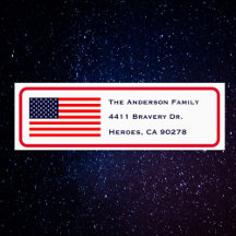 Patriottische Amerikaanse Vlag Retouradres Label