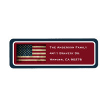 Patriottische Amerikaanse Vlag Retouradres Label