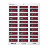 Patriottische Amerikaanse Vlag Retouradres Label (Full Sheet)