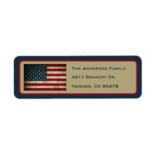 Patriottische Amerikaanse Vlag Retouradres Label