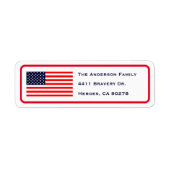 Patriottische Amerikaanse Vlag Retouradres Label (Voorkant)