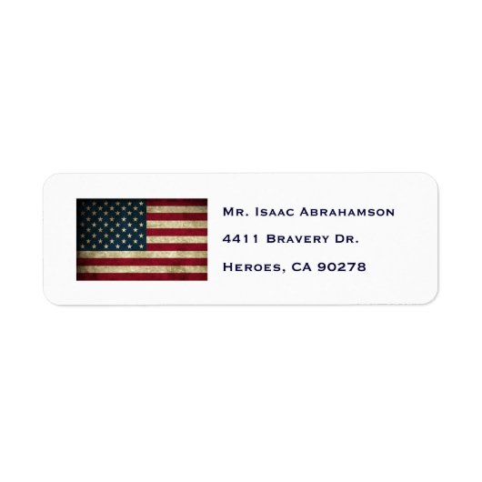 Patriottische Amerikaanse Vlag Retouradres Label (Voorkant)