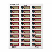 Patriottische Amerikaanse Vlag Retouradres Label (Full Sheet)