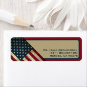 Patriottische Amerikaanse Vlag Retouradres Label (Insitu)