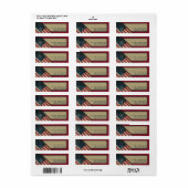 Patriottische Amerikaanse Vlag Retouradres Label (Full Sheet)