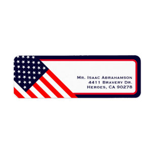 Patriottische Amerikaanse Vlag Retouradres Label