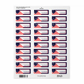 Patriottische Amerikaanse Vlag Retouradres Label (Full Sheet)