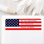 Patriottische Amerikaanse Vlag Retouradres Label (Insitu)