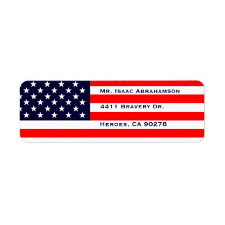 Patriottische Amerikaanse Vlag Retouradres Label