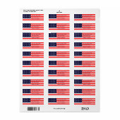 Patriottische Amerikaanse Vlag Retouradres Label (Full Sheet)