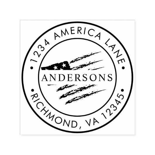 Patriottische Amerikaanse vlag | Retouradres Zelfinktende Stempel (Design)
