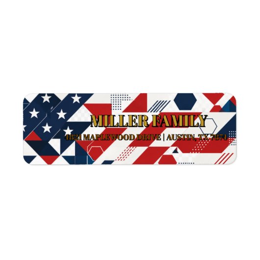 Patriottische Amerikaanse Vlag Retouradreslabels Etiket (Voorkant)