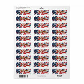 Patriottische Amerikaanse Vlag Retouradreslabels Etiket (Full Sheet)