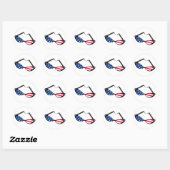 Patriottische Amerikaanse vlag Retro Cat Eye Zonne Ronde Sticker (Vel)