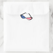 Patriottische Amerikaanse vlag Retro Cat Eye Zonne Ronde Sticker (Tas)