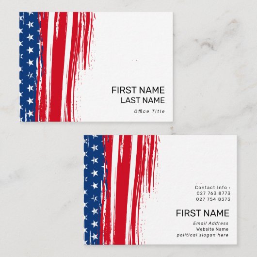 Patriottische Amerikaanse vlag Rode politieke camp Visitekaartje (Voorkant / Achterkant)